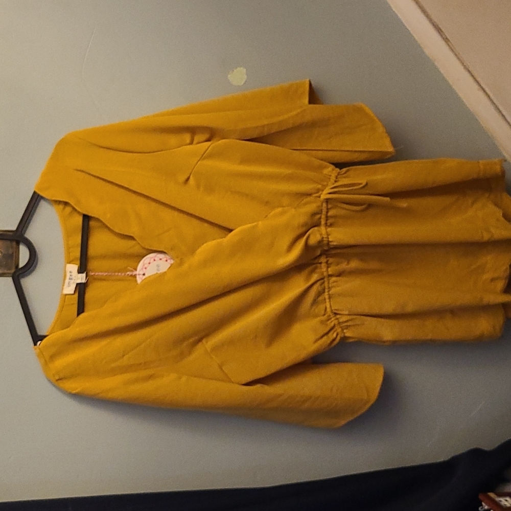 Umgee Yellow Scalloped Romper